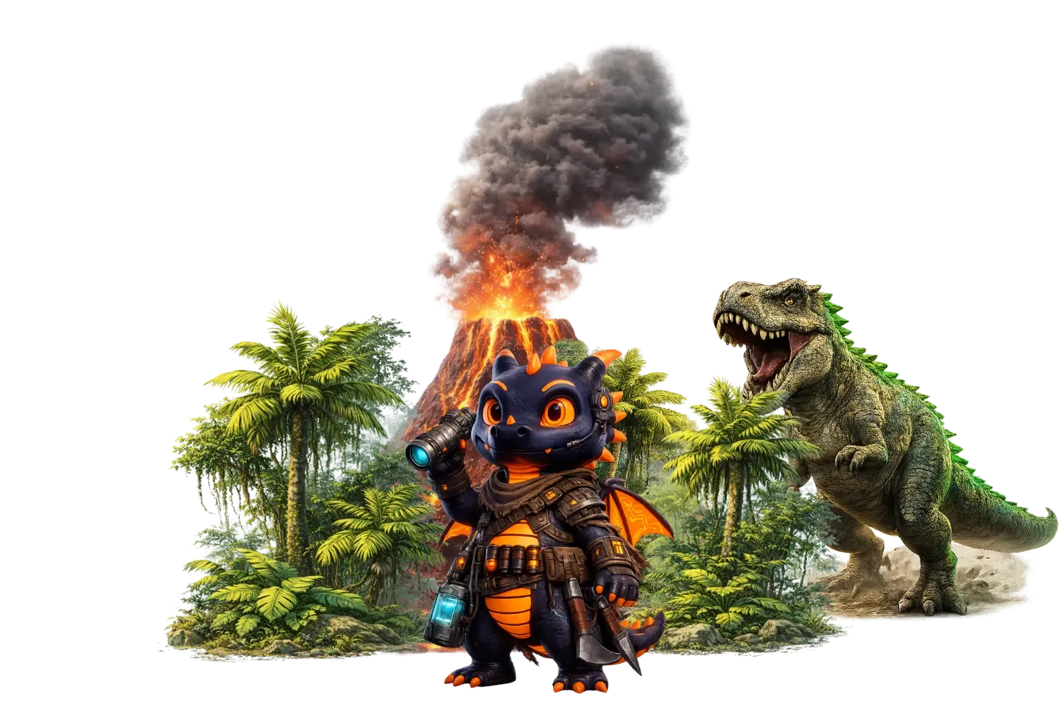 Draco standing watch over an ARK world