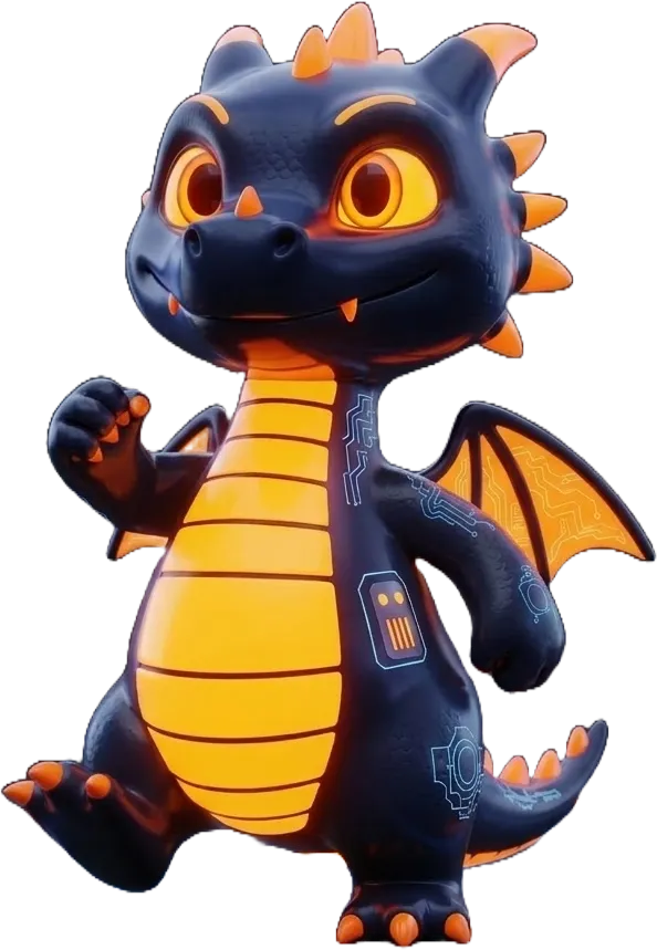 Draco — AI hosting mascot for DRACO NEST